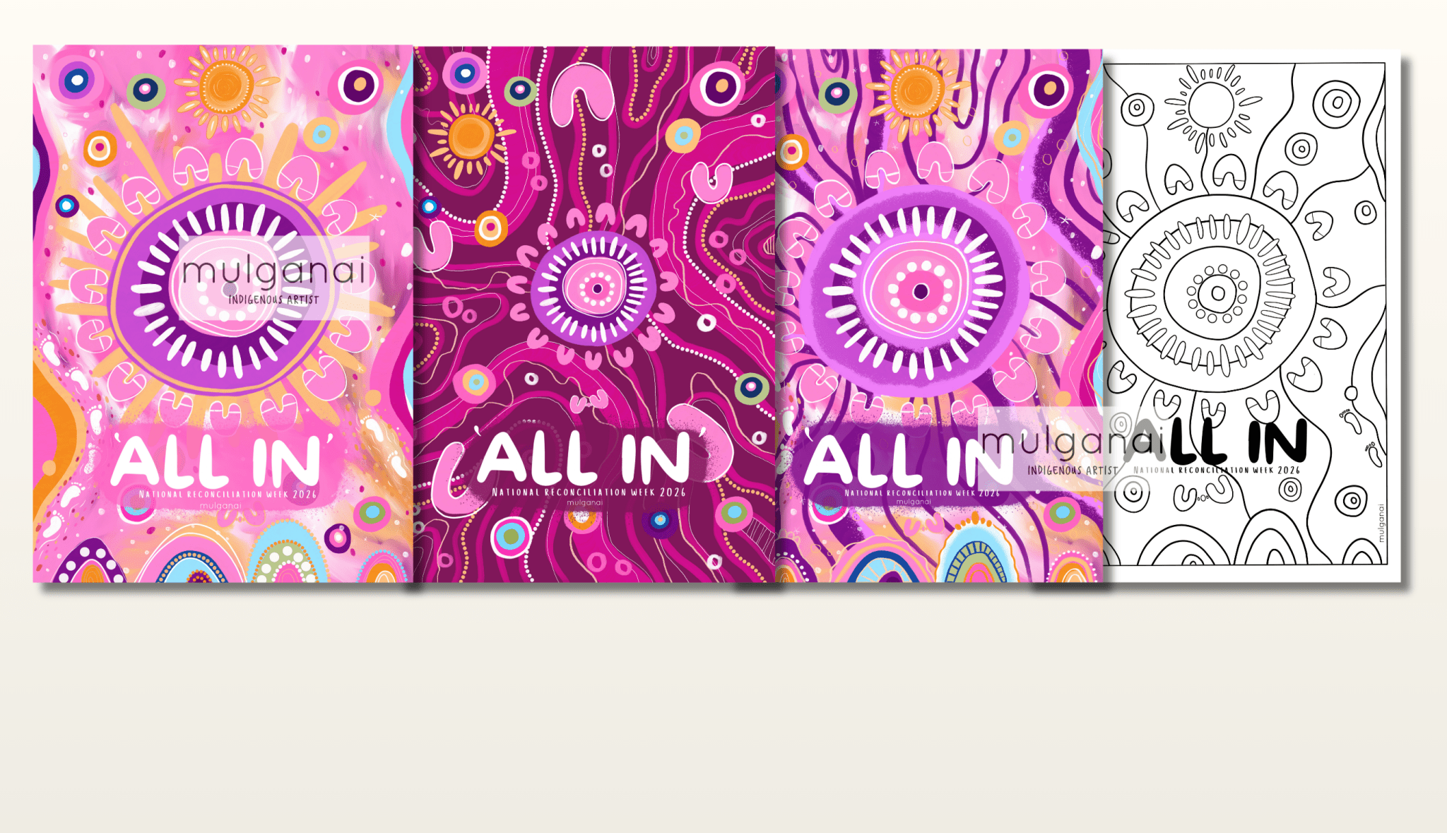 2026 'All In' Posters and Colouring-In - Reconciliation Week - Mulganai