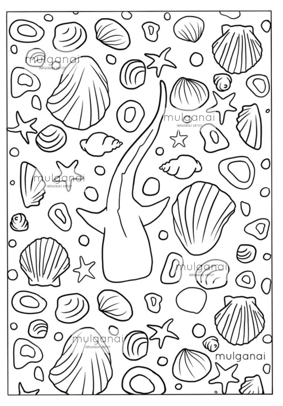 Whale Shark Colouring In Page - Mulganai