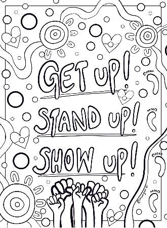 Get Up Stand Up Show Up - Colour-in – Mulganai