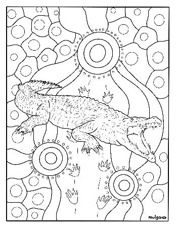Salt Water Crocodile - Colour-in - Mulganai