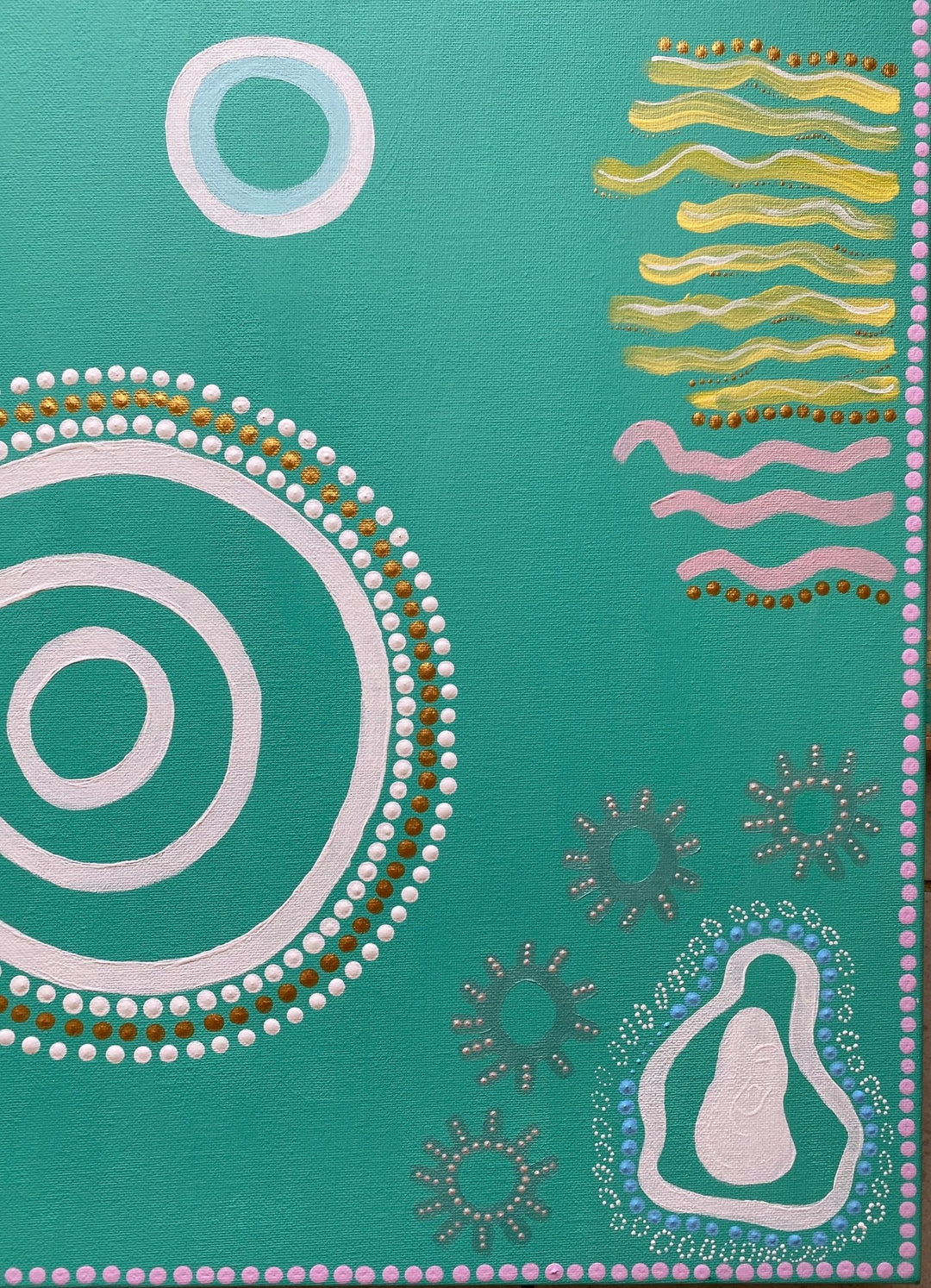 The Great Barrier Reef,Large canvas,Mulganai,