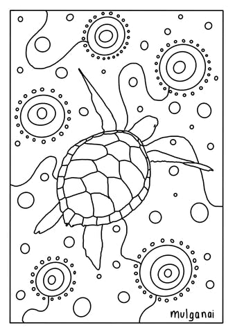 Turtle Dreaming - Colour-in - Mulganai